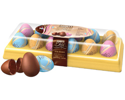 Hershey's Bliss® Milk Chocolate with a Meltaway Center Eggs in a 12-pack tray